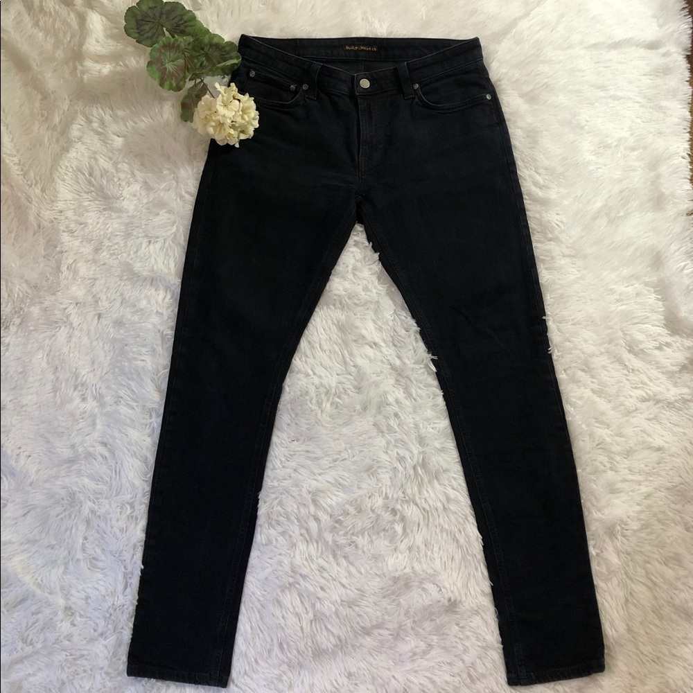 Nudie Jeans Skinny Lin Black Organic Cotton 33/32
